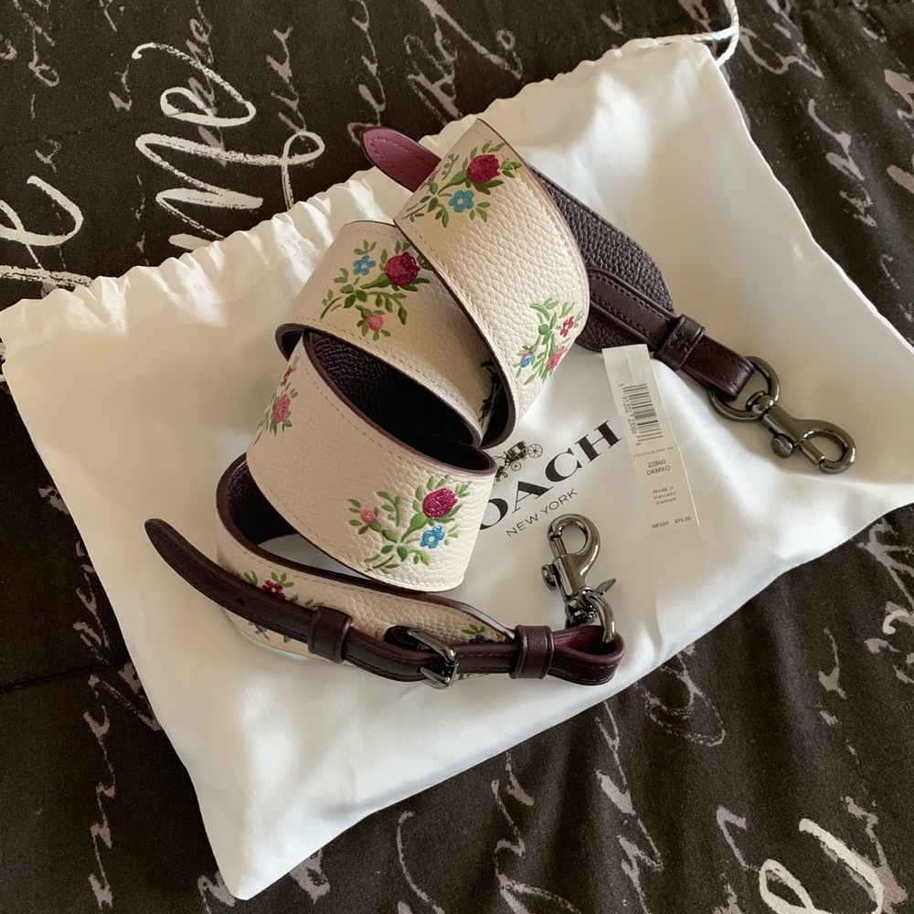 Coach flower bag strap